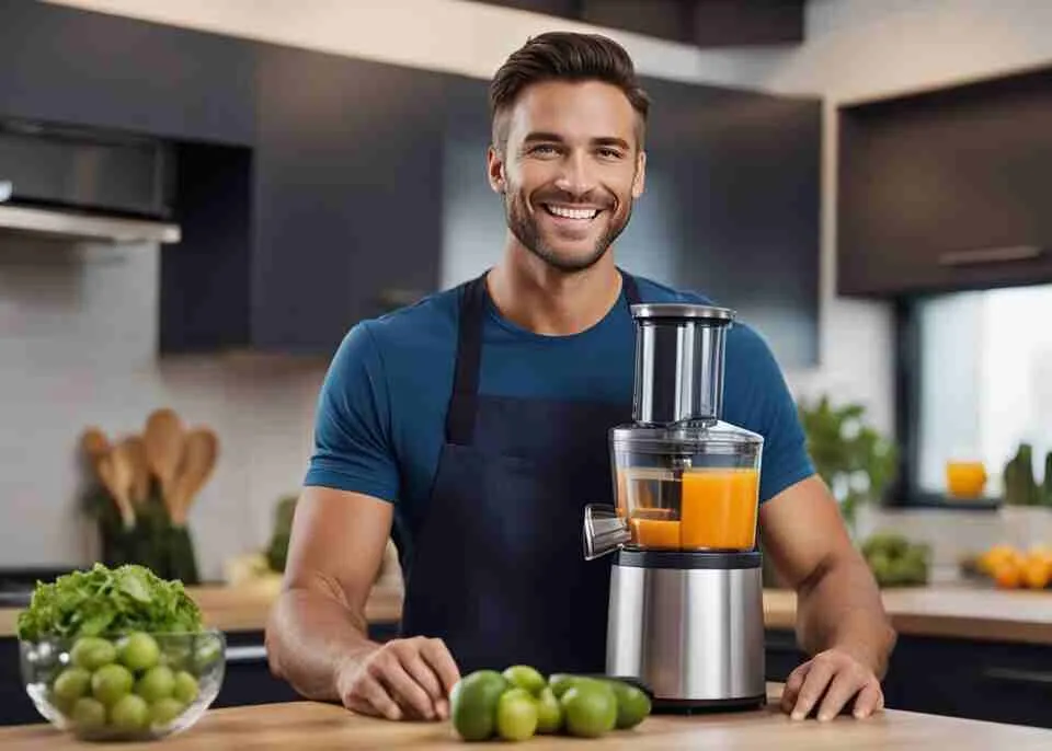 man in the kitchen with juicer